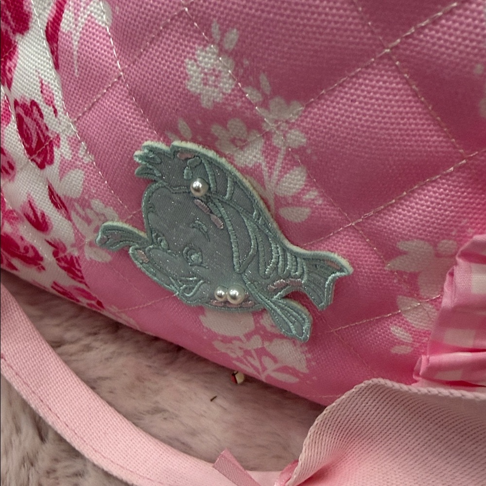 SweetHoney Pink Floral Travel Bag with Stoney Clover patch - Picture 4 of 9